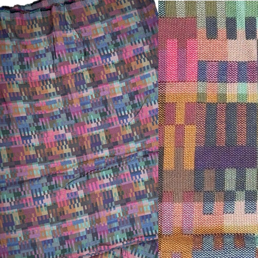 F Schumacher Vintage Frank Lloyd Wright Liberty Weave Fabric 54x72 Rare Colorful